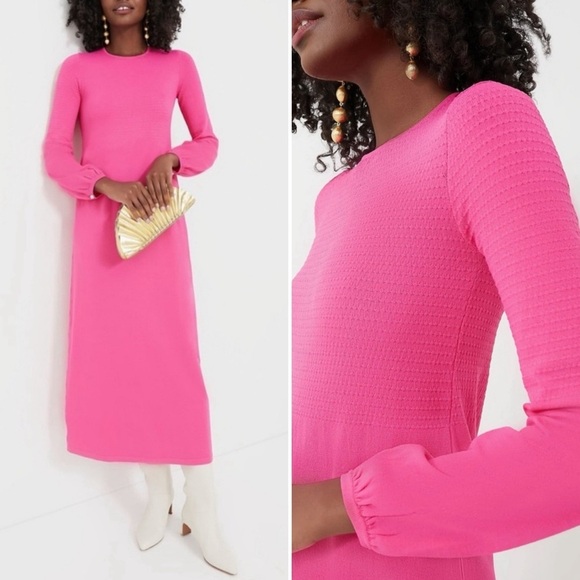 Tuckernuck Dresses & Skirts - Pomander Place Lennox Maxi Dress Knit Blouson Sleeve Pink Feminine Elegant L